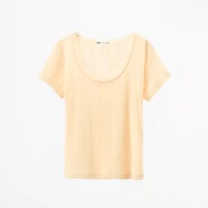 LACE TRIM POINTELLE T-SHIRT